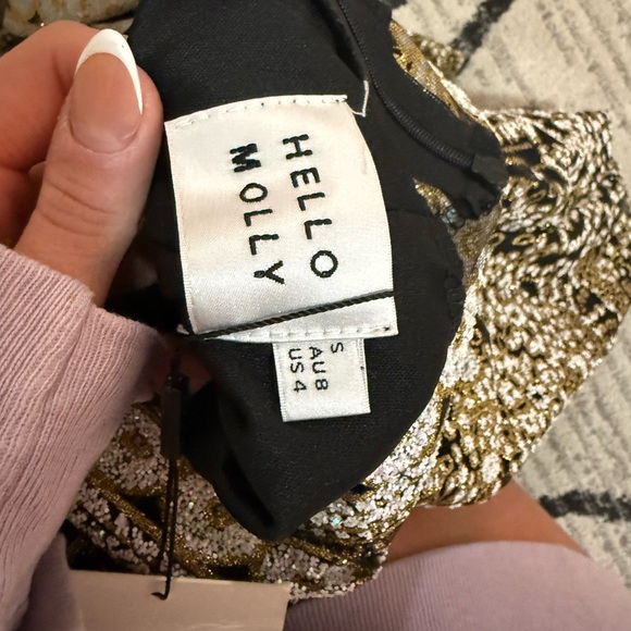 Hello Molly Black and Gold Backless Dress - Picture 3 of 4